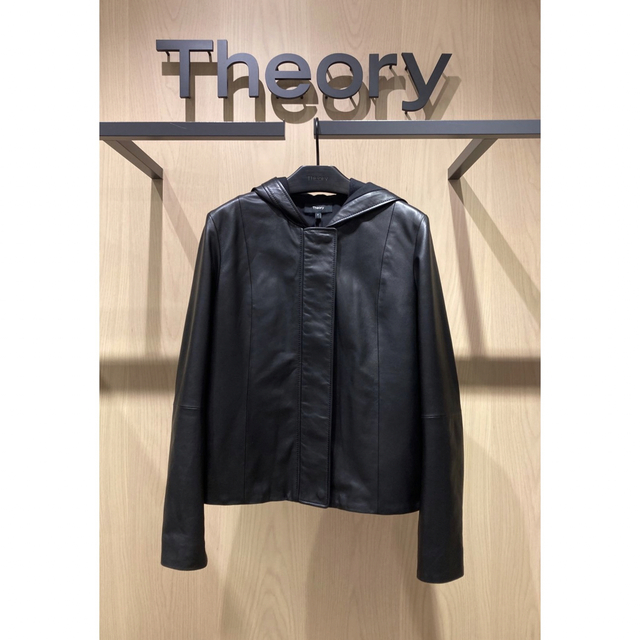 2022年秋冬新作 - theory Theory フード付きレザージャケット 21ss