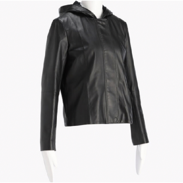 5年保証』 theory - フード付きレザージャケット 21ss Theory ブルゾン
