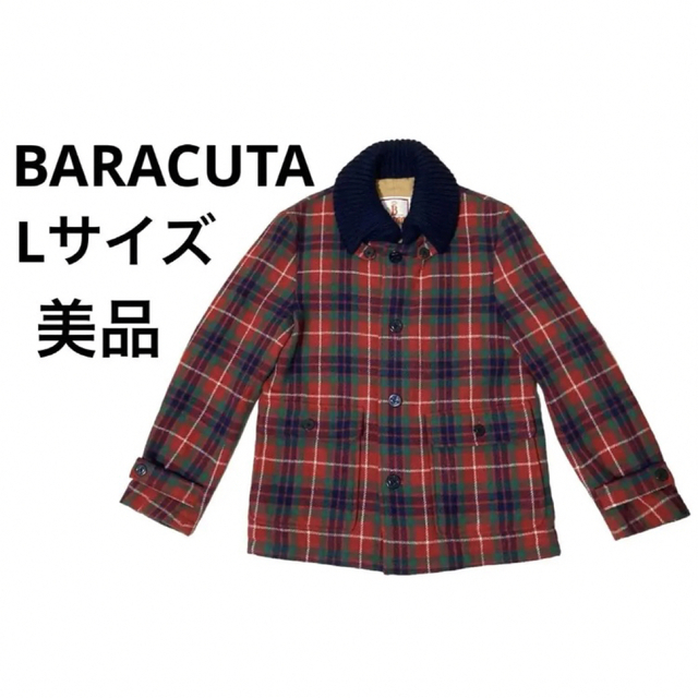 美品 BARACUTA バラクータ チェック柄 ハンティングジャケット 総柄 赤