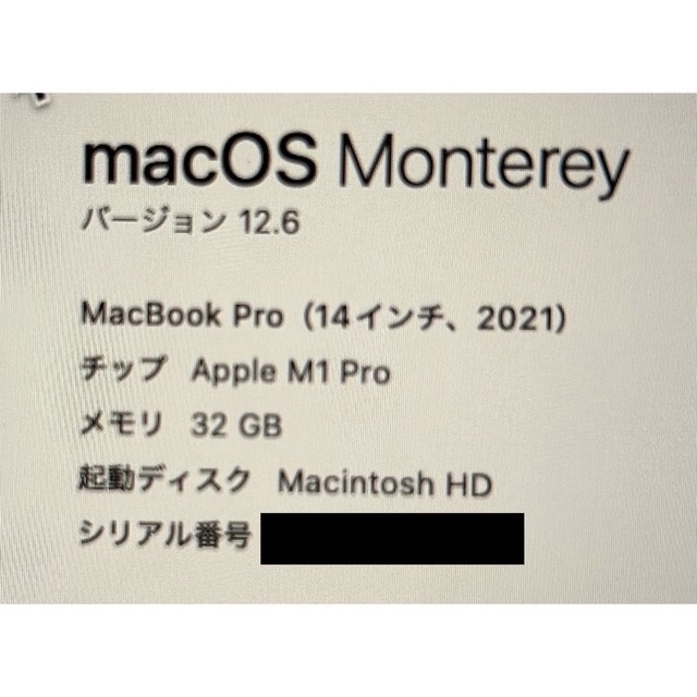 美品 保証期間 MacBook Pro 14 M1 Pro 32GB US