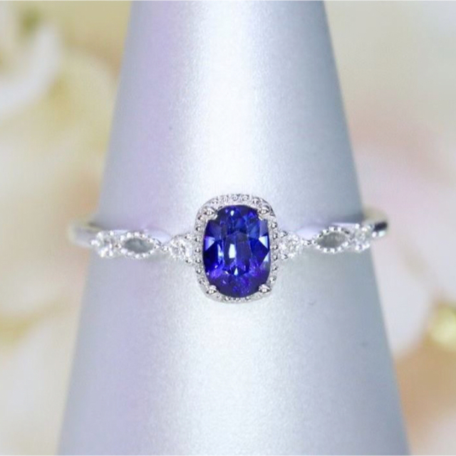 天然 ロイヤルブルーサファイア ダイヤ リング2.26ct k18 f