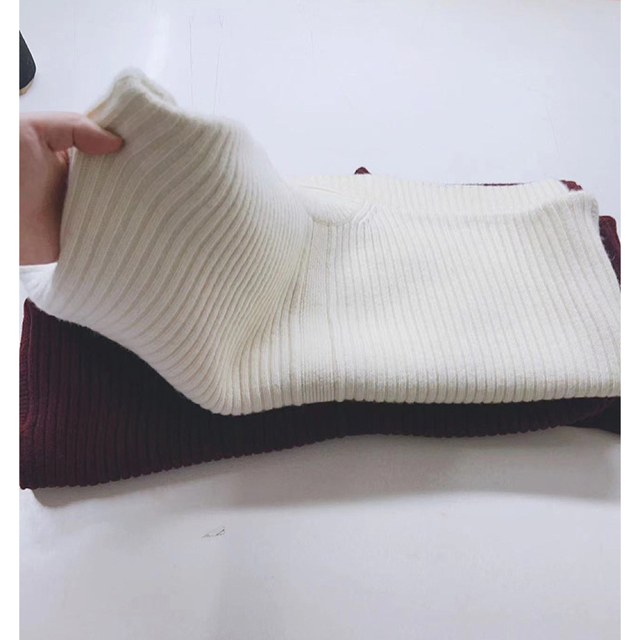 DOUBLE FACE CENTER SLIT RIB KNIT TOPS