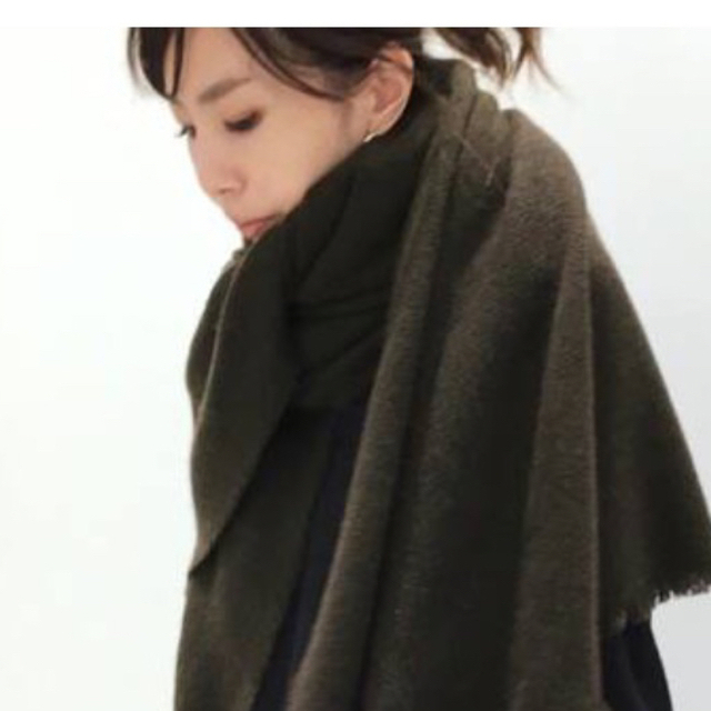 ALONPI CASHMERE STOLE カーキ choicemedpgh.com