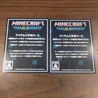 マイクロソフト(Microsoft)のマイクラ アイテム入手用コード 2枚(その他)
