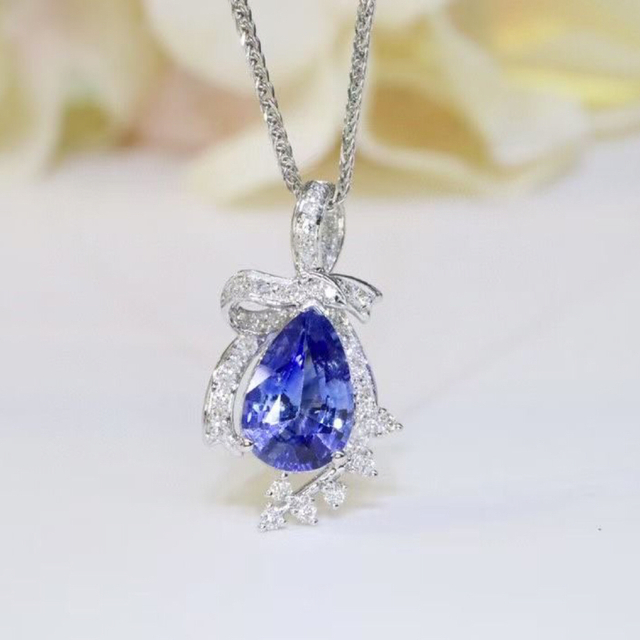 天然ブルーサファイア ダイヤ  ペンダントトップ1.08ct ¥