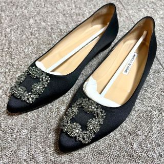 【Manolo Blahnik(マノロブラニク)】ハンギシ サテンパンプス 38