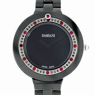 ダミアーニ(Damiani)の電池交換済 DAMIANI ダミアーニ  ベルエポック BCLSRB37 13Pルビー ブラックダイヤ 黒 ブラック セラミック レディース ボーイズ クォーツ【6ヶ月保証】【腕時計】【中古】(腕時計)