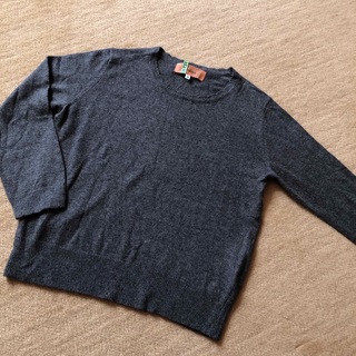 アナイ(ANAYI)のSanauna ワールド38 グレー上品セーター　七分袖(ニット/セーター)