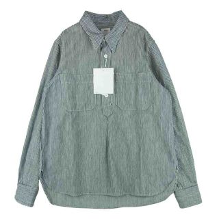 ヴィスヴィム(VISVIM)のVISVIM ビズビム 18SS 0118105007003 ALPHA P.O. SHIRT L/S HICKORY アルファ ヒッコリー ストライプ 長袖 シャツ ホワイト系 ダークネイビー系 2【中古】(シャツ)