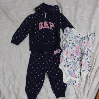 ベビーギャップ(babyGAP)のパーカー上下セット GAPロゴ 女の子 80サイズ(トレーナー)