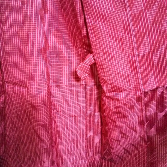 着物    道行コート   赤色系   しつけ付き   ロング メンズの水着/浴衣(着物)の商品写真