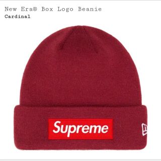 シュプリーム(Supreme)のsupreme New Era Box Logo Beanie Cardinal(ニット帽/ビーニー)