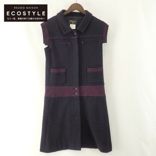 本物 シャネル COCOマーク メッシュ ノースリーブ ミニ ワンピース 34