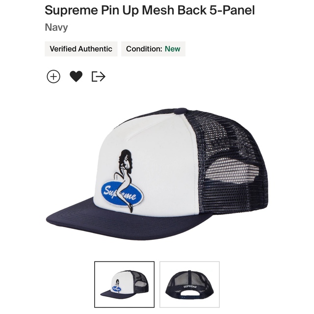 新色追加 Supreme Pin Up 5-Panel Back Mesh 