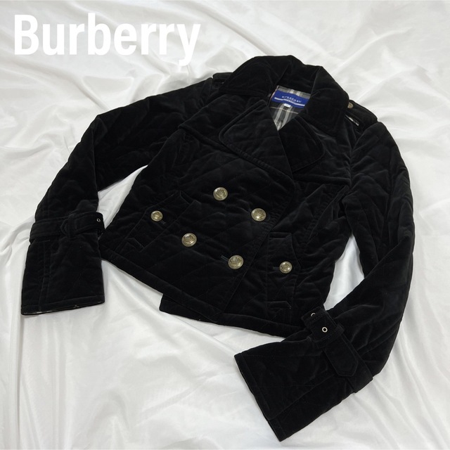 BURBERRY BLUE LABEL(バーバリーブルーレーベル)のBurberry バーバリー　ダブルジャケット　中綿入り　バーバリーチェック レディースのジャケット/アウター(ライダースジャケット)の商品写真