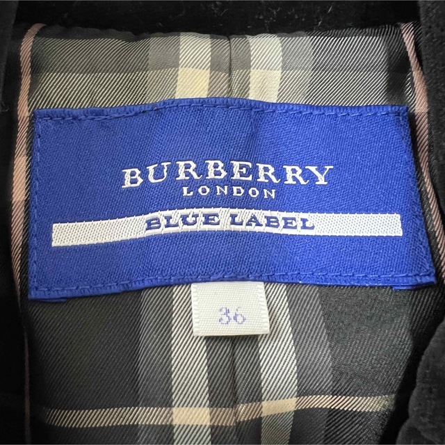 BURBERRY BLUE LABEL(バーバリーブルーレーベル)のBurberry バーバリー　ダブルジャケット　中綿入り　バーバリーチェック レディースのジャケット/アウター(ライダースジャケット)の商品写真