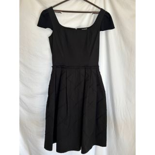 フォクシーブティック(FOXEY BOUTIQUE)のFOXEY  フレアワンピース　ブラック(ひざ丈ワンピース)