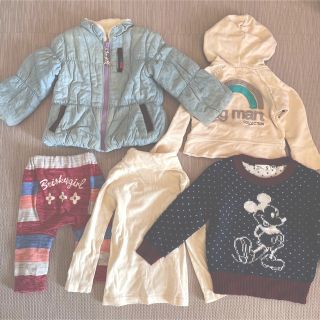 ユニクロ(UNIQLO)の子供服 女の子 5点セット 秋冬 ダウン ニット スウェット パーカー(ジャケット/コート)