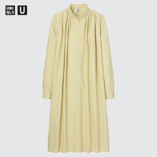 ユニクロ(UNIQLO)のユニクロ ギャザーワンピース(長袖)(シャツ/ブラウス(長袖/七分))