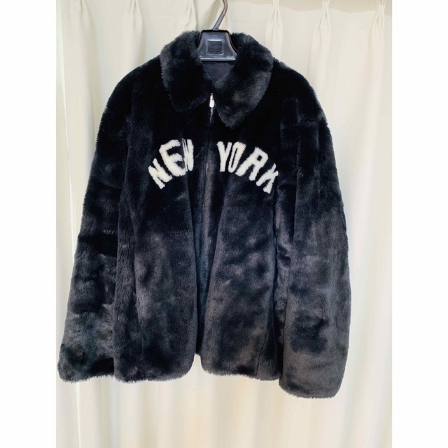 S KITH MLB YANKEES FAUX FUR JACKET 新品