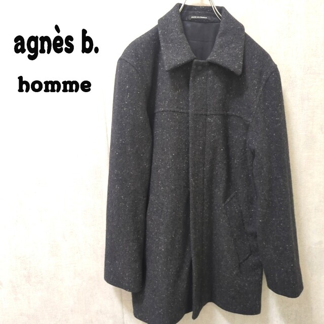 agns b. homme ウールコート アンゴラ混 フランス製ステンカラーコート