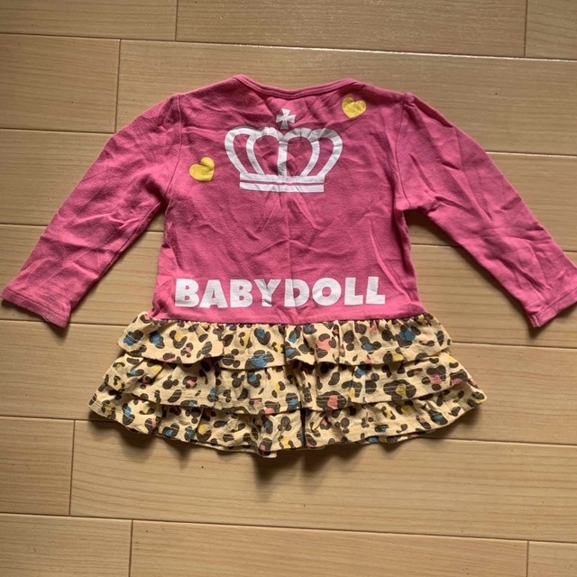 BABYDOLL(ベビードール)のbaby doll ミニー　ピンク　ヒョウ柄　ワンピース　80 キッズ/ベビー/マタニティのベビー服(~85cm)(ワンピース)の商品写真