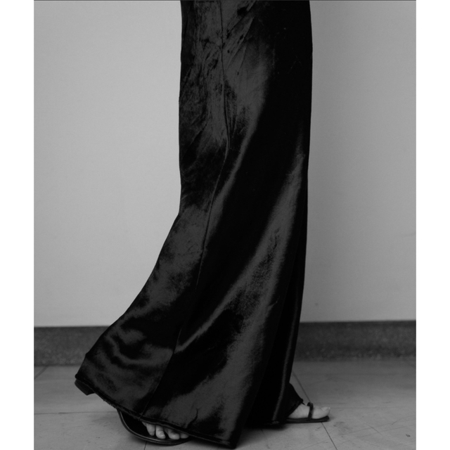 enof velvet long skirt black size L