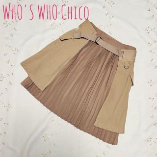 フーズフーチコ(who's who Chico)の【美品】WHO's who Chico チコ ベルト付きまきプリーツスカート(ミニスカート)