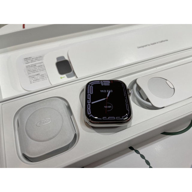 Apple Watch series7 45mm シルバーステンレス Care付