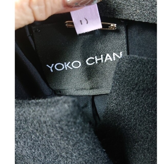 YOKO CHAN(ヨーコチャン)のYOKO CHAN　フードコート黒クリーニング済　38 レディースのジャケット/アウター(ピーコート)の商品写真