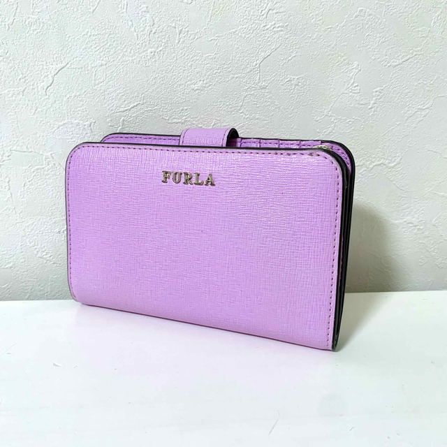 FURLA フルラ 二つ折り財布 ピンクパープル サイフ 可愛 美品 ファスナー