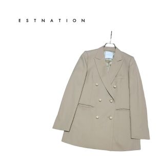 エストネーション(ESTNATION)のESTNATION エストネーション ツイルパールボタンダブルジャケット(テーラードジャケット)