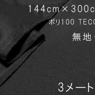 ポリ100 TECCOTタイプライター 黒　ダブル巾 約3m　ハギレ　その4(生地/糸)