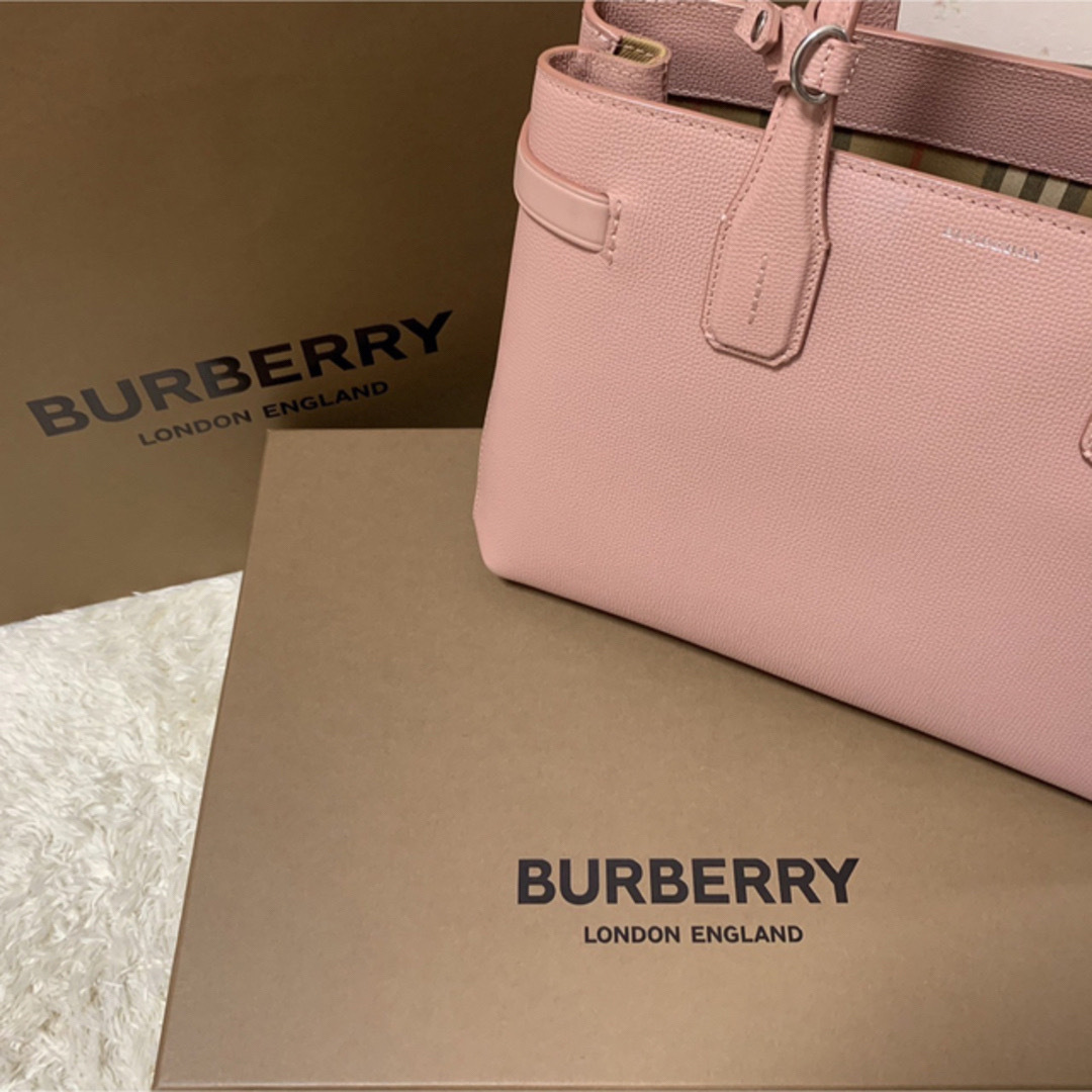 BURBERRY - バーバリー BURBERRY ハンドバッグ ピンク レザー の通販