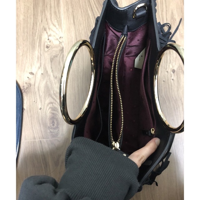 ケイトスペード KateSpade スエード2way ハンドバッグ フリンジ