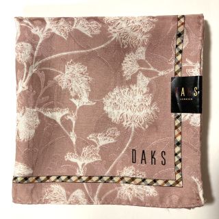 ダックス(DAKS)のダックス DAKS ハンカチ ピンク 花柄 チェック ジャガード 日本製 綿 絹(ハンカチ)