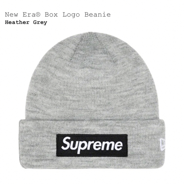 Supreme New Era Box Logo Beanie Grey メンズの帽子(ニット帽/ビーニー)の商品写真