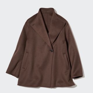 ユニクロ(UNIQLO)のダブルフェイスショートコート(ステンカラーコート)