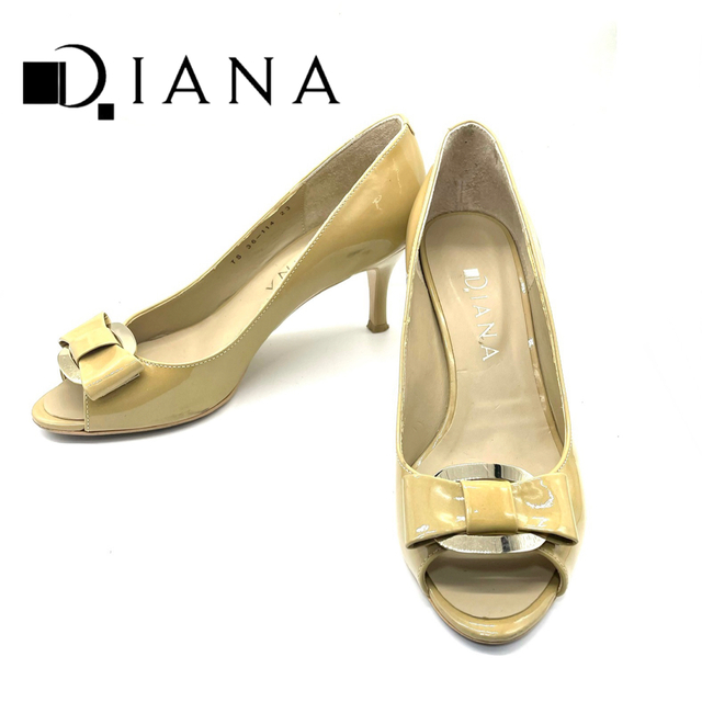 DIANA(ダイアナ)のDIANA ダイアナ オープントゥ パンプス 23センチ ベージュ レディースの靴/シューズ(ハイヒール/パンプス)の商品写真