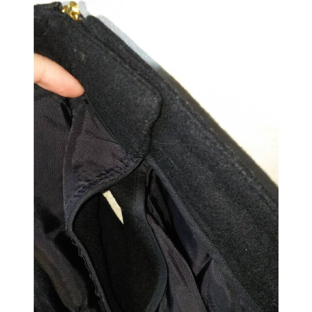 DEUXIEME CLASSE(ドゥーズィエムクラス)の【専用】ウールスカート　フレア　タック　ブラック　黒　36 レディースのスカート(ミニスカート)の商品写真