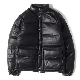 A BATHING APE アベイシングエイプ レザーダウン ダッフルコート