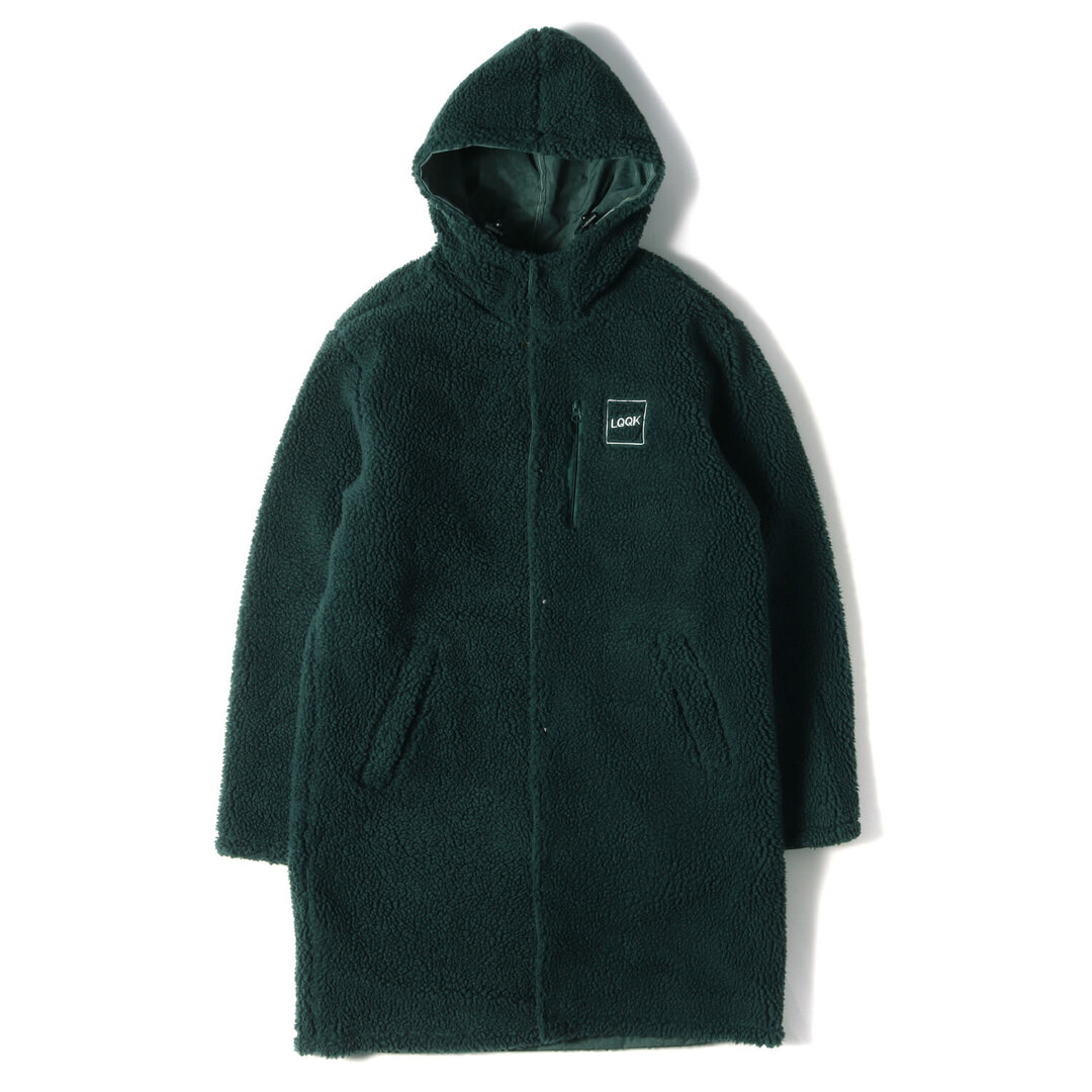 LQQK STUDIO ルックスタジオ コート リバーシブル フリース ボア ロングコート スタジアム パーカー Reversible Stadium Bully Parka 19SS グリーン M アウター ジャケット ブルゾン 【メンズ】【美品】