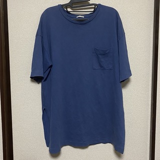 ポケット　Tシャツ　ジーユー　GU トップス　メンズ　　XLサイズ  ネイビー(Tシャツ/カットソー(半袖/袖なし))