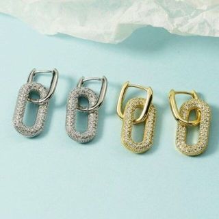 【セット】No.33 O字型ピアス　ゴールド＆シルバー(ピアス)