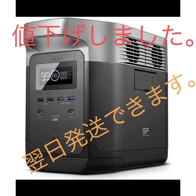 注目ブランド 値下げ 美品 EcoFlow 1008Wh DELTA1000 ポータブル電源 ...