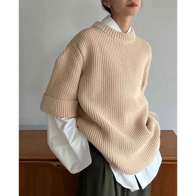 CLANE(クラネ)のCLANE OVER HALF SLEEVE KNIT TOPS レディースのトップス(ニット/セーター)の商品写真