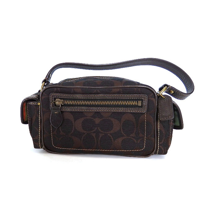 COACH - コーチ シグネチャー ミニ ハンドバッグ ポーチ 鞄 COACH - コーチ シグネチャー ミニ ハンドバッグ ポーチ 鞄