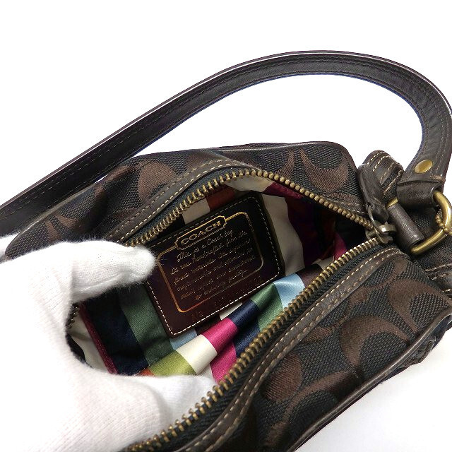 COACH - コーチ シグネチャー ミニ ハンドバッグ ポーチ 鞄 COACH - コーチ シグネチャー ミニ ハンドバッグ ポーチ 鞄