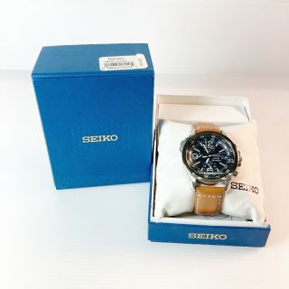 セイコー(SEIKO)のセイコー ソーラー 腕時計 アナログ レザー クロノグラフ(腕時計(アナログ))