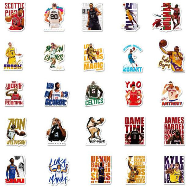 NBA バスケットボール 選手 プレイヤー 防水ステッカー 50枚 バスケ